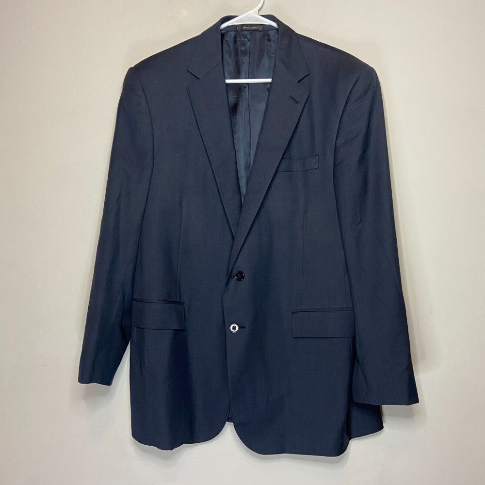 Ralph Lauren Men 44R Suit Jacket 2 Button Wool Blazer Sport Coat Blue Formal